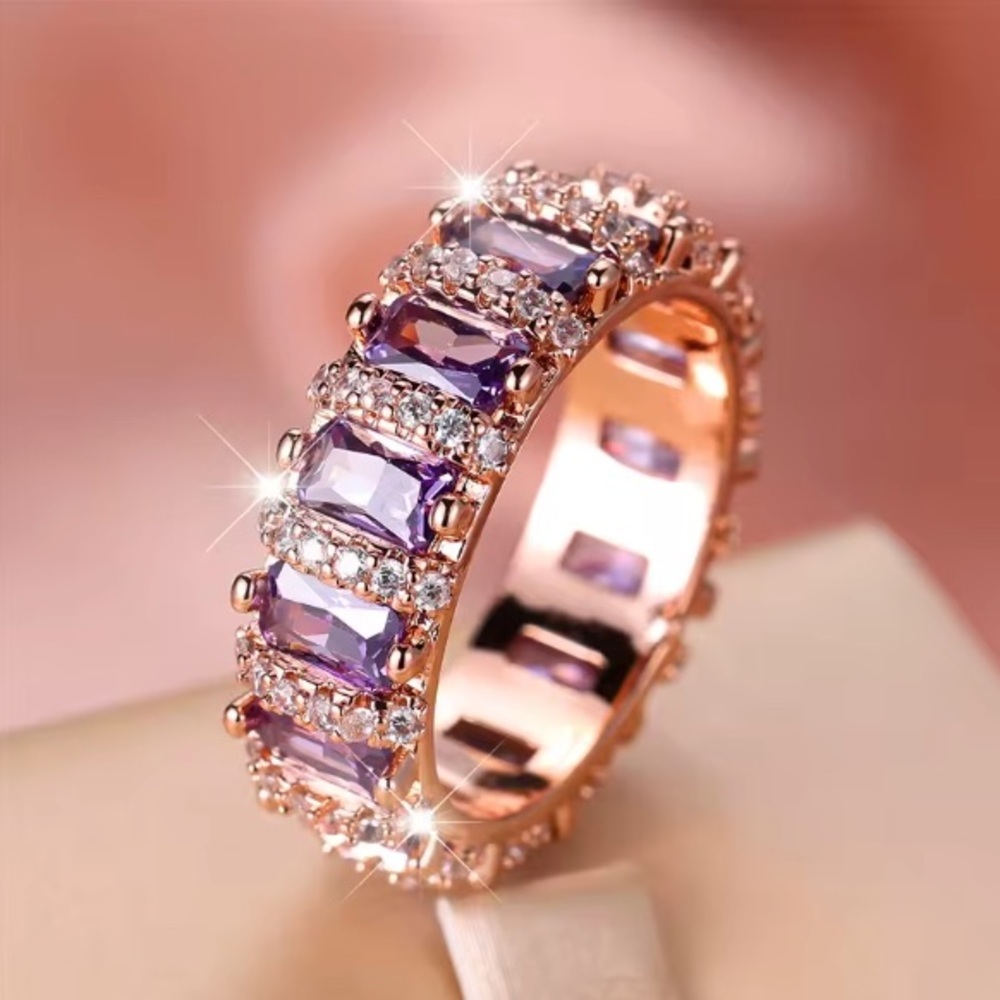 Luxury Purple Zircon Stone Ring.